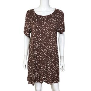 Ali Golden Polka Dot Mini Dress in Brown - sz Large